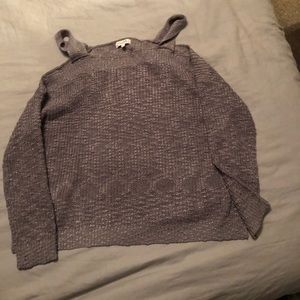 Cold shoulder crop sweater
